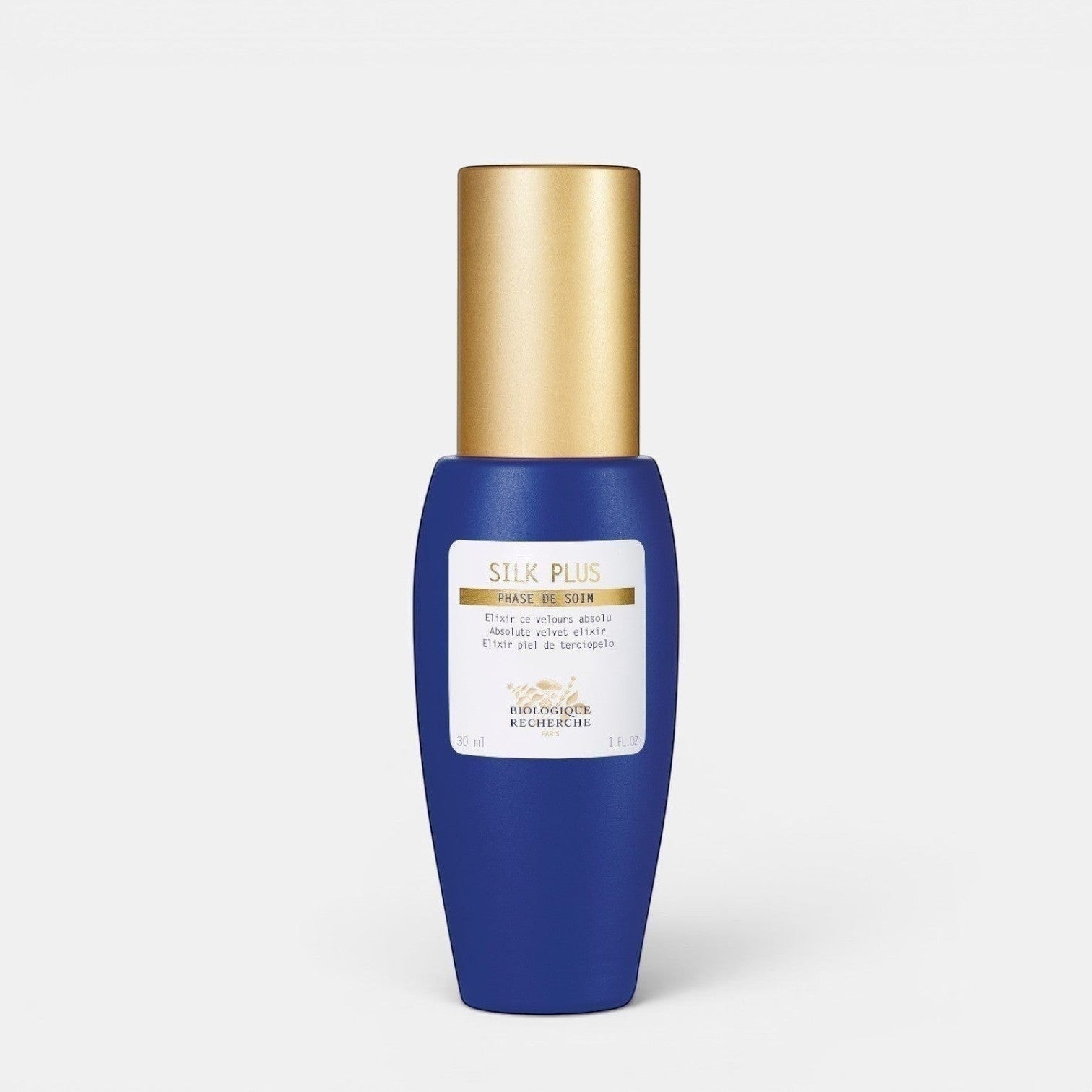 Shop Rescue Spa Serum Silk Plus in a blue bottle with a gold cap for mattifying and balancing sensitive oily skin.
