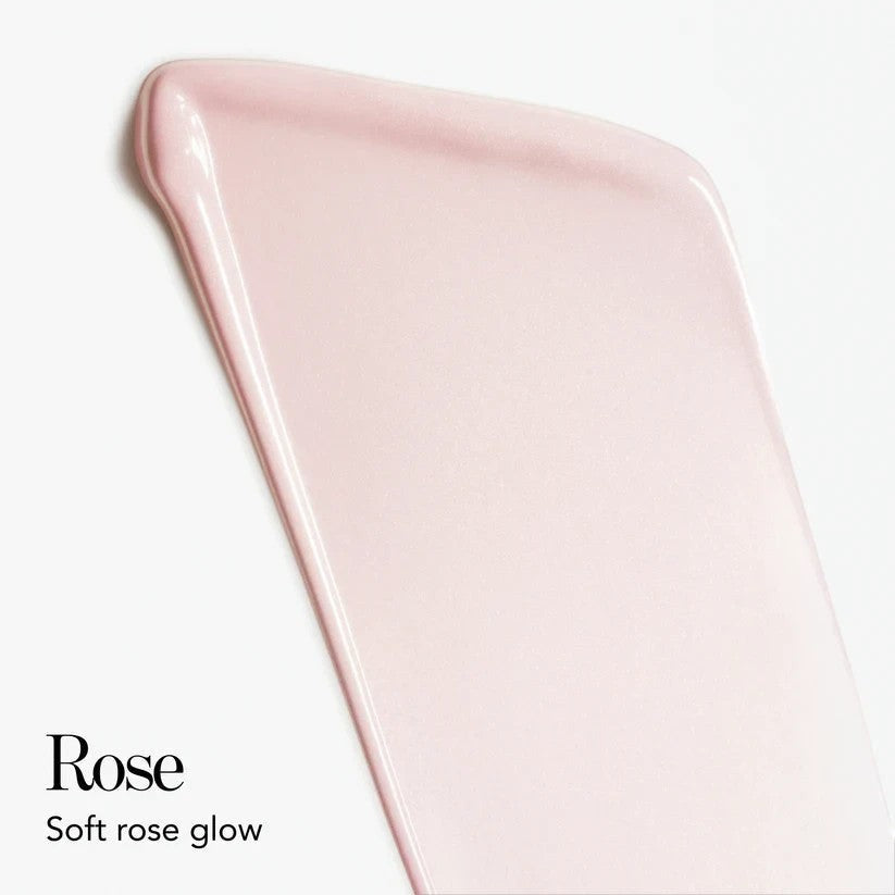 Shop Rescue Spa Sheer Glow Rose Face Tint gel-creme swatch showing a smooth soft pink luminous texture