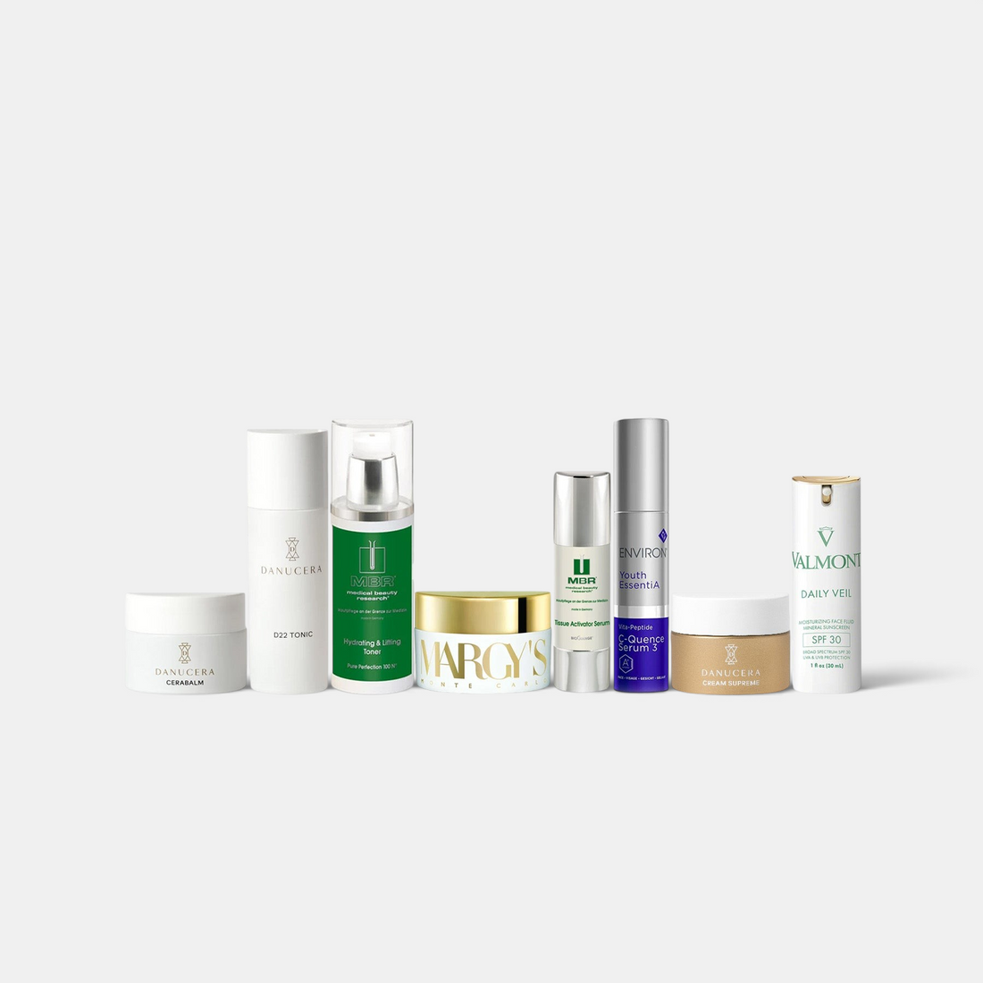Shop Rescue Spa collection of premium skincare products including creams, serums, and toners from luxury brands.