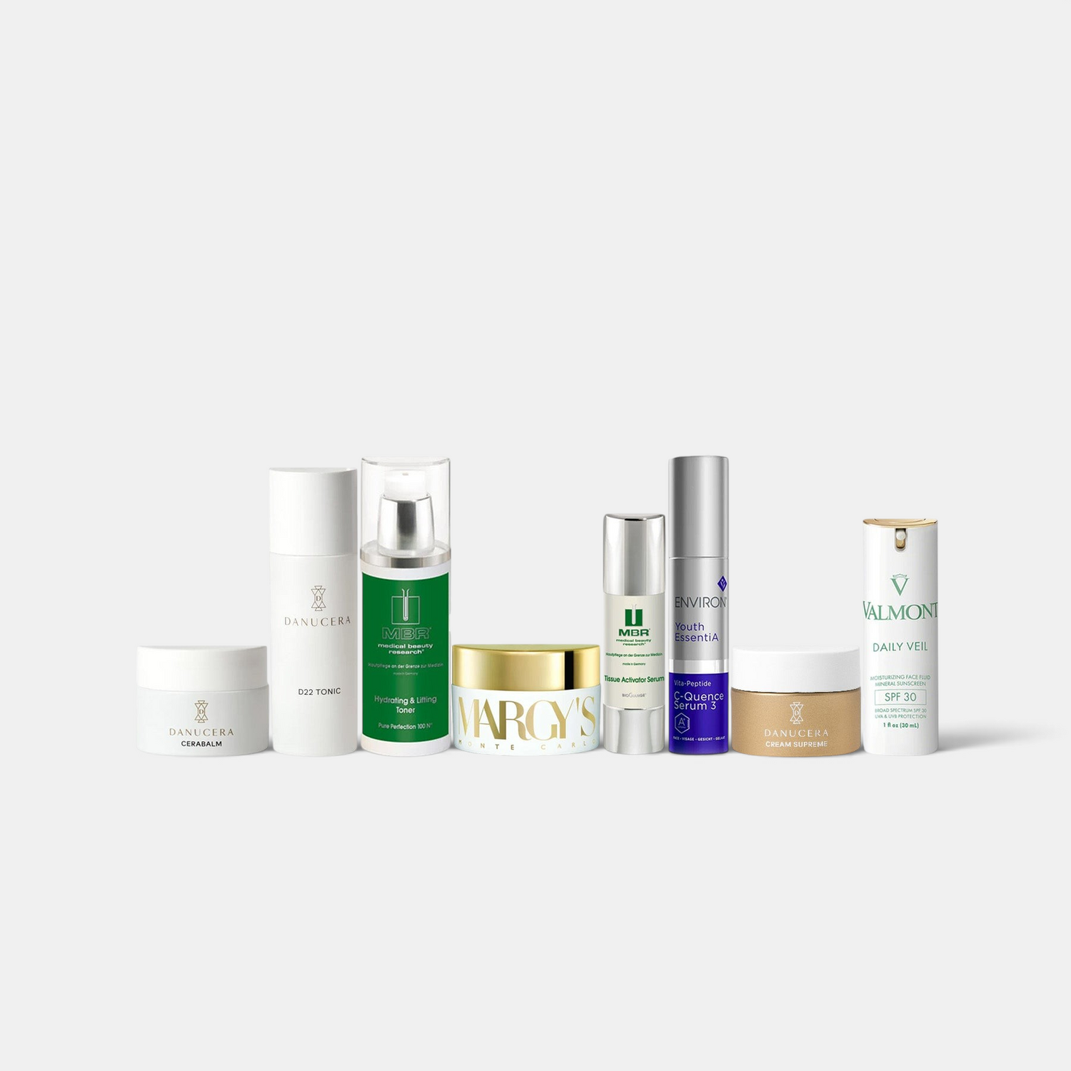 Shop Rescue Spa collection of premium skincare products including creams, serums, and toners from luxury brands.