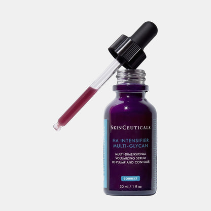 Shop Rescue Spa SkinCeuticals HA Intensifier Multi-Glycan serum bottle with dropper in deep purple glass packaging