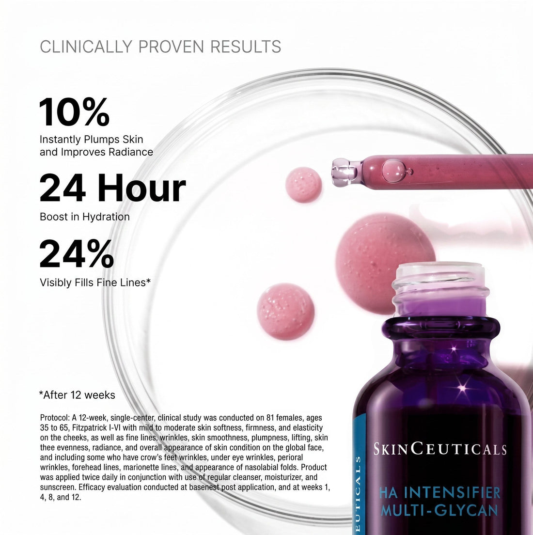 Shop Rescue Spa SkinCeuticals HA Intensifier Multi-Glycan serum bottle with clinical results and product benefits.