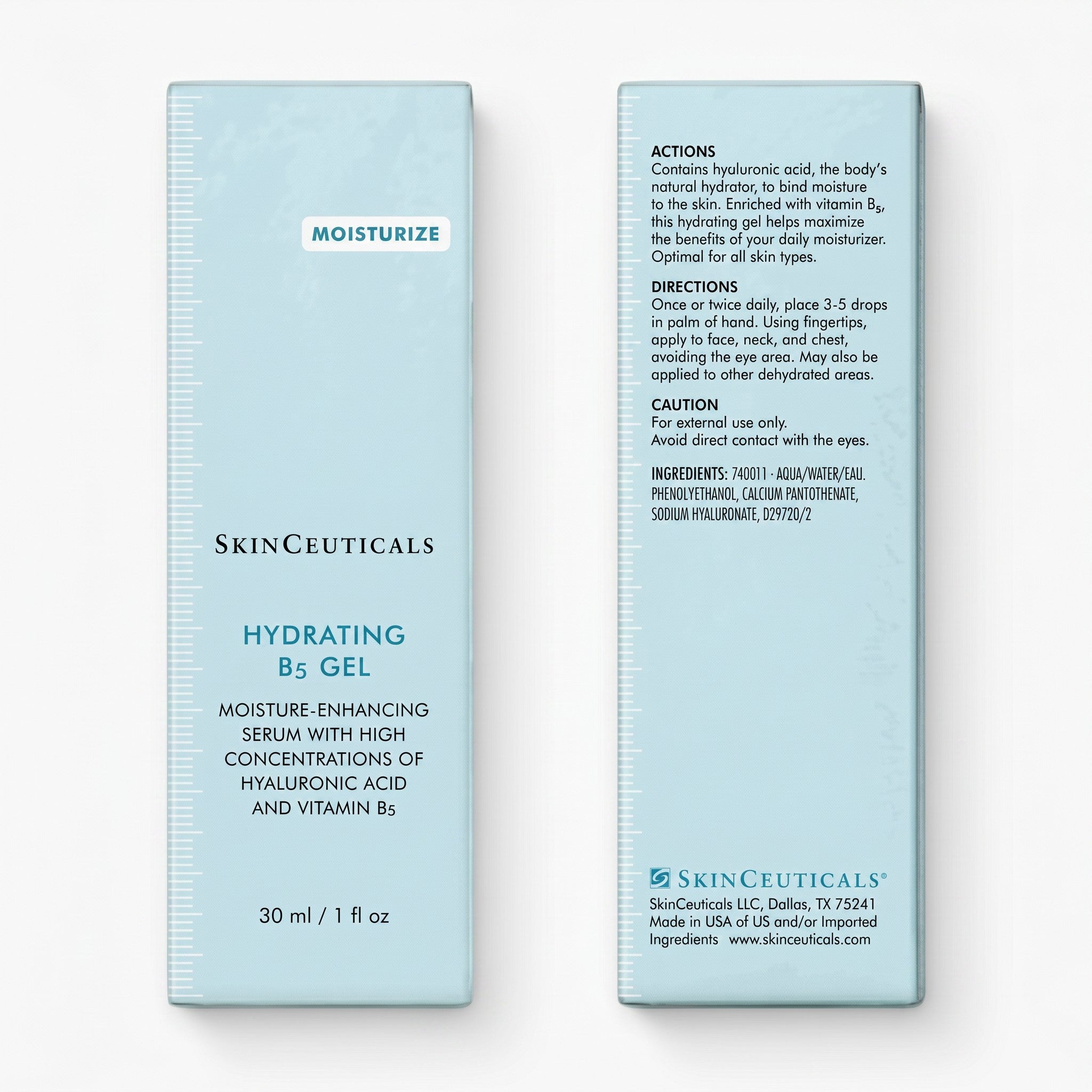 Shop Rescue Spa SkinCeuticals Hydrating B5 Gel serum bottle packaging showing product details and directions