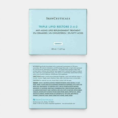 Shop Rescue Spa SkinCeuticals Triple Lipid Restore 2:4:2 anti-aging cream packaging showing front and back labels.