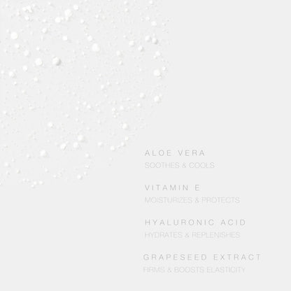 Shop Rescue Spa Hampton Sun SPF 30 mist texture showing hydrating ingredients like aloe vera and hyaluronic acid