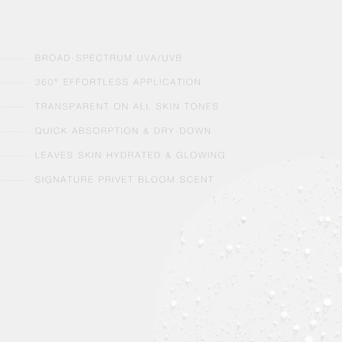 Shop Rescue Spa SPF 30 UV-Advanced Mist benefits list featuring broad-spectrum protection and transparent finish