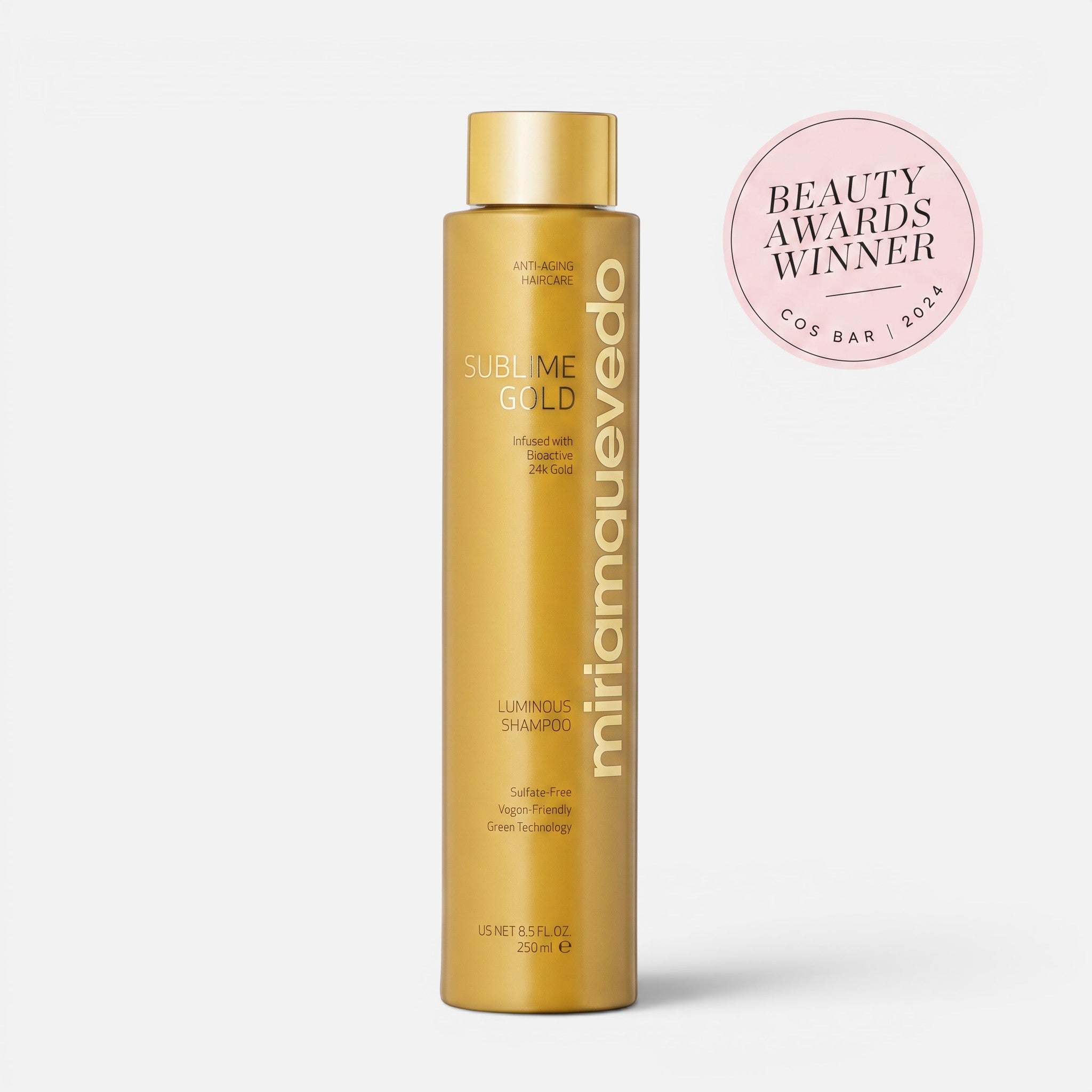 Shop Rescue Spa Sublime Gold Luminous Shampoo in a gold bottle with 2024 Beauty Awards Winner seal
