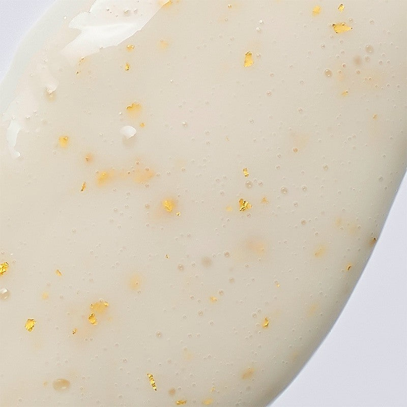 Shop Rescue Spa Sublime Gold Leave In Treatment cream texture with visible 24k gold flakes for hair nourishment