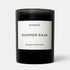 Shop Rescue Spa Byredo Summer Rain scented candle in a sleek black glass jar with a white minimalist label