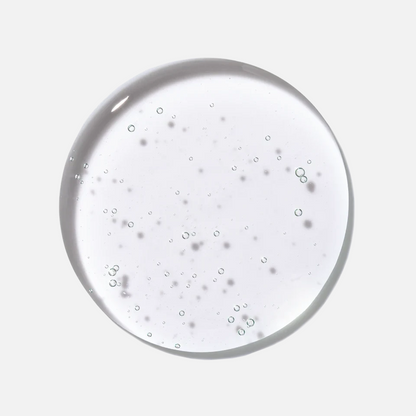 Shop Rescue Spa The Shampoo clear liquid texture with small bubbles, fragrance-free and vegan hair care formula.