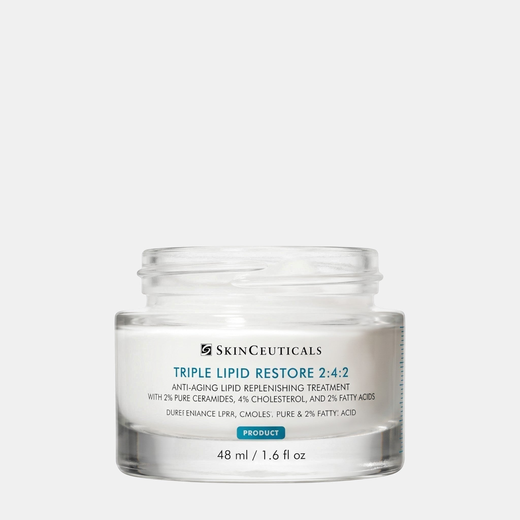Shop Rescue Spa SkinCeuticals Triple Lipid Restore 2:4:2 anti-aging cream in a clear glass jar