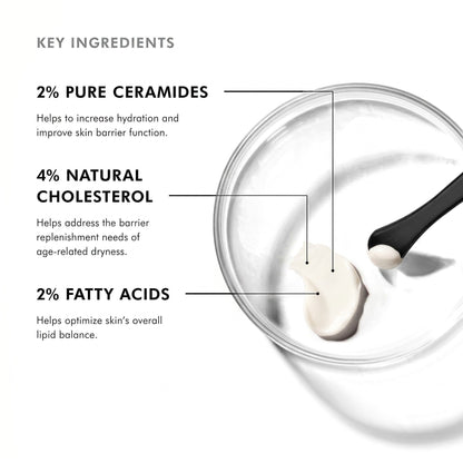 Shop Rescue Spa Triple Lipid Restore 2:4:2 cream texture showing ceramides, cholesterol, and fatty acid ingredients
