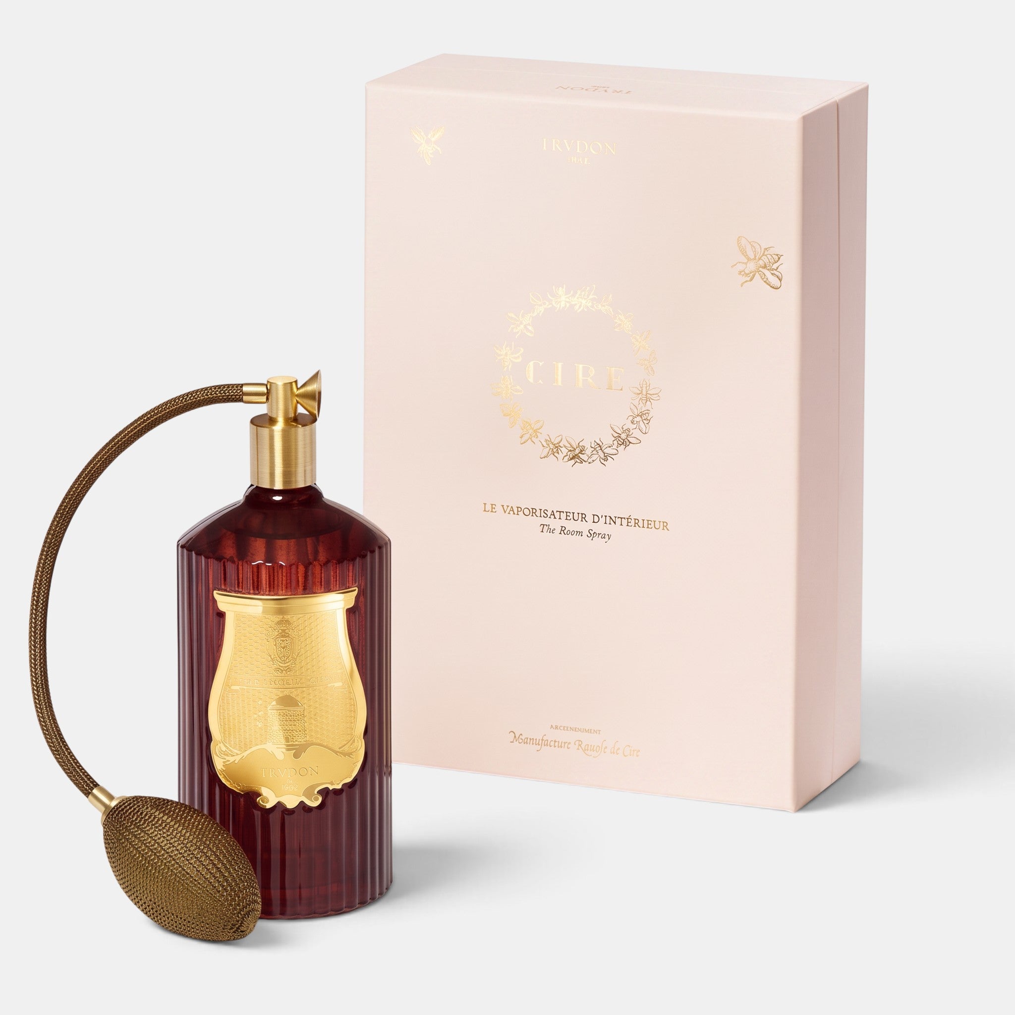 Shop Rescue Spa Trudon Cire room spray in an antique red glass bottle with a gold atomizer and matching gift box.