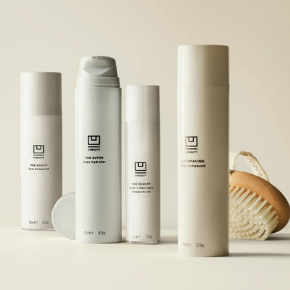 Shop Rescue Spa U Beauty body care collection featuring The Super Body Hydrator in a white pump bottle
