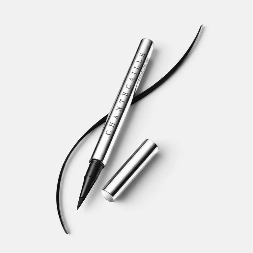 Shop Rescue Spa Le Stylo Ultra Slim black liquid eyeliner pen with a precise calligraphy tip and silver casing.