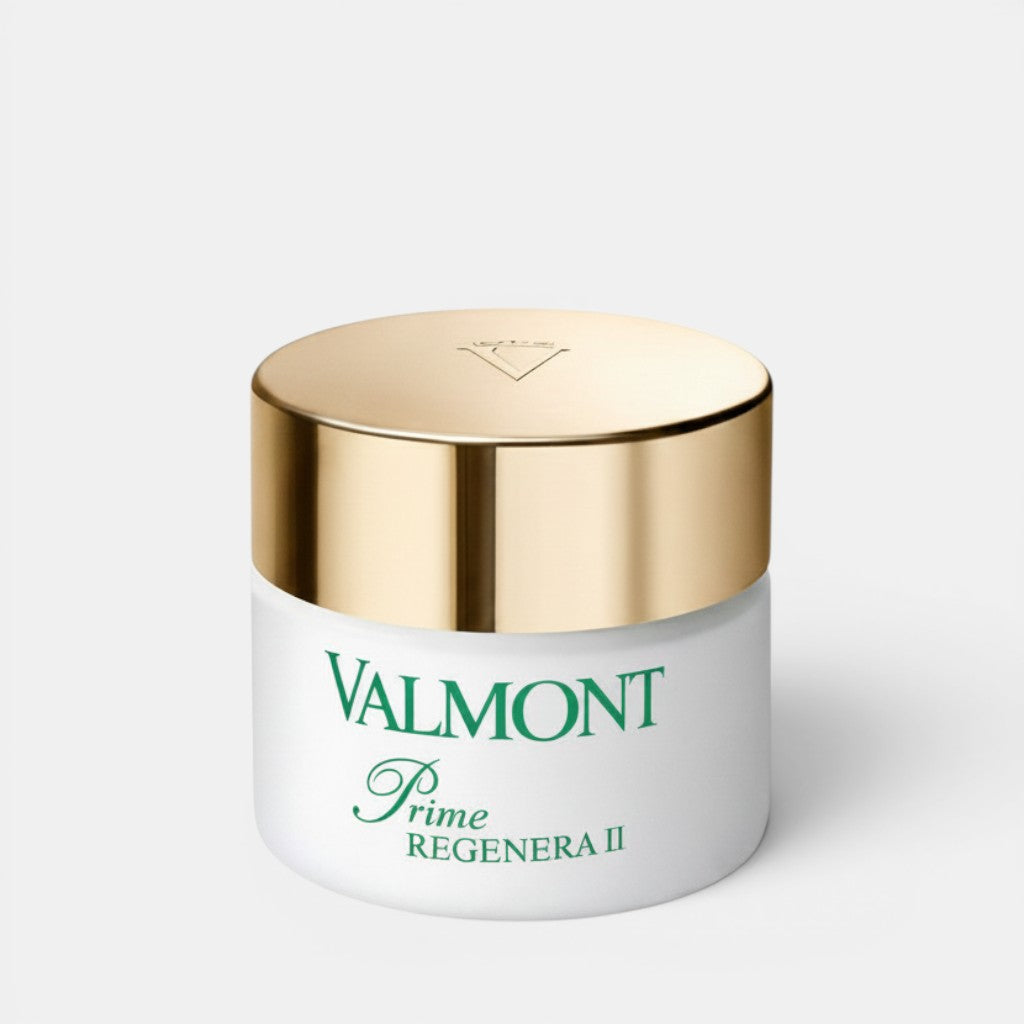 Shop Rescue Spa Valmont Prime Regenera II hydrating face cream in a white jar with a gold lid