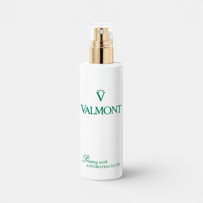 Shop Rescue Spa Valmont Priming with a Hydrating Fluid spray bottle for refreshing and moisturizing facial skin.