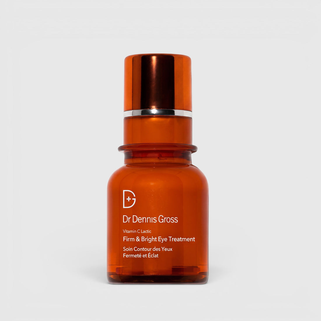 Shop Rescue Spa Dr Dennis Gross Vitamin C Lactic Firm &amp; Bright Eye Treatment in an amber glass bottle.