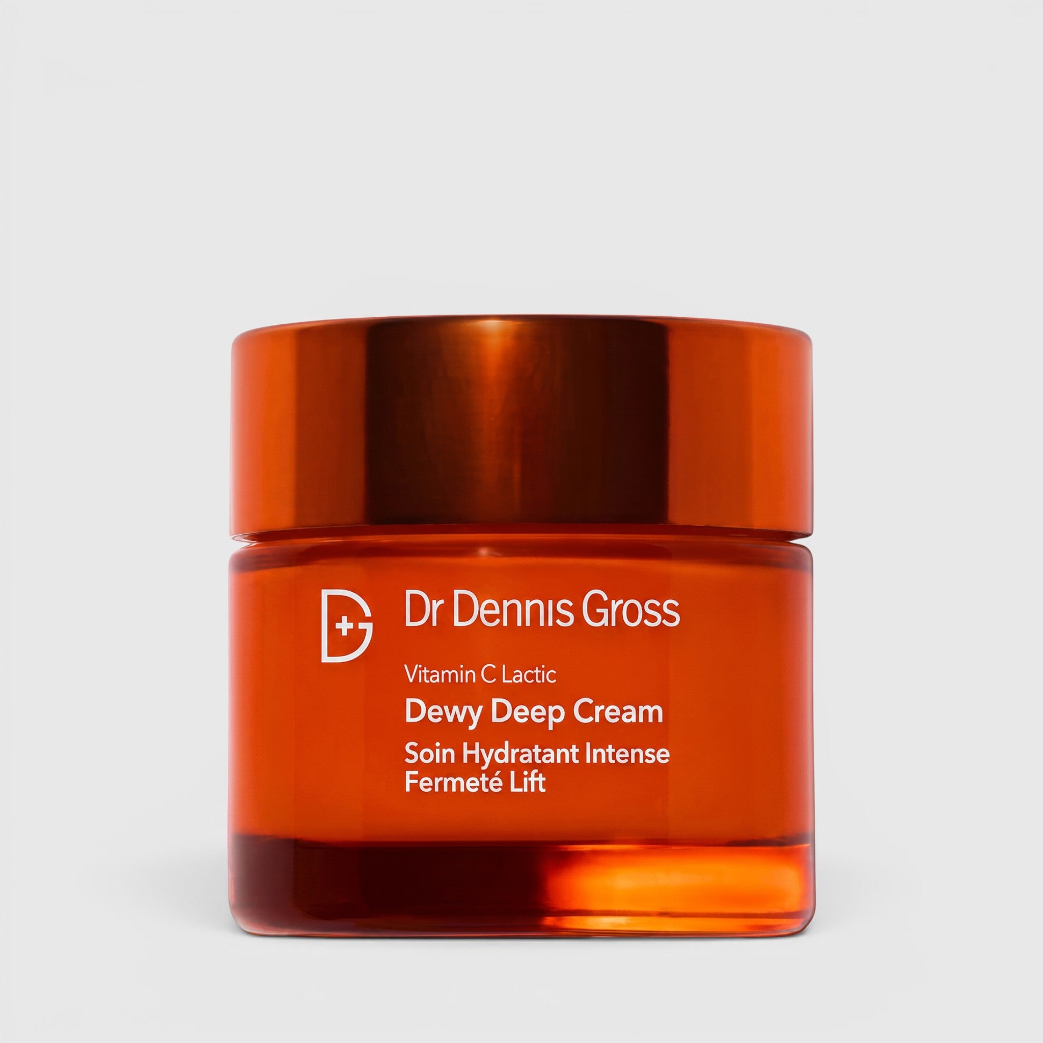 Shop Rescue Spa Dr Dennis Gross Vitamin C Lactic Dewy Deep Cream in an orange glass jar for hydrated, firm skin.