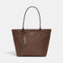 Shop Rescue Spa Walnut Medium Metro Daily Tote in quilted brown nylon with Italian leather handles and gold hardware.