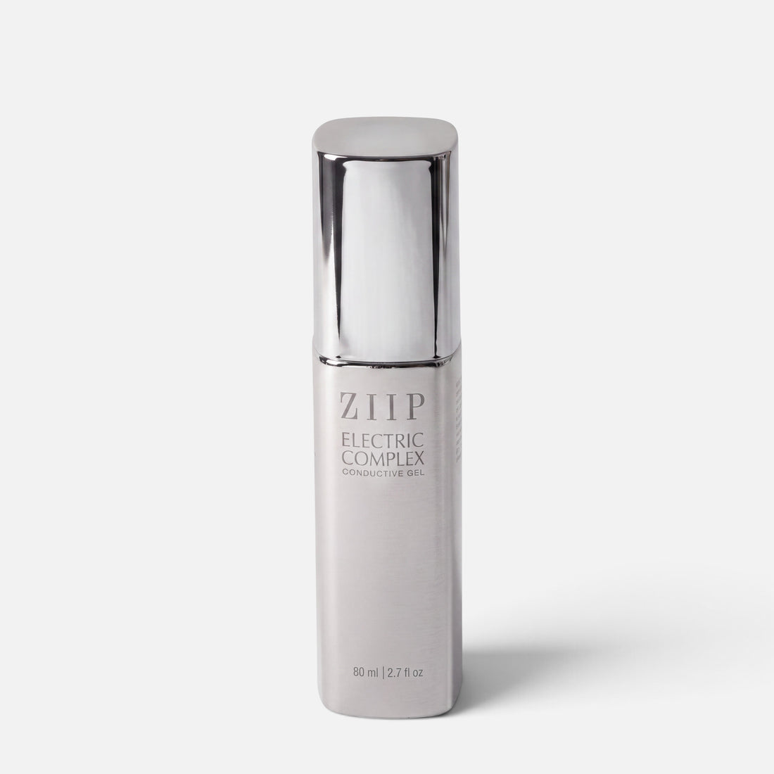 Shop Rescue Spa ZIIP Electric Complex Conductive Gel in a sleek silver 80ml pump bottle for microcurrent facials.