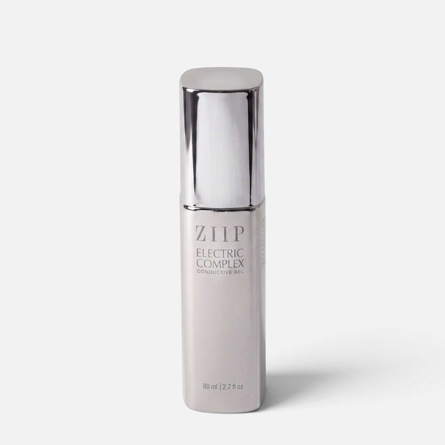 Shop Rescue Spa ZIIP Electric Complex Conductive Gel in a sleek silver 80ml pump bottle for microcurrent facials.