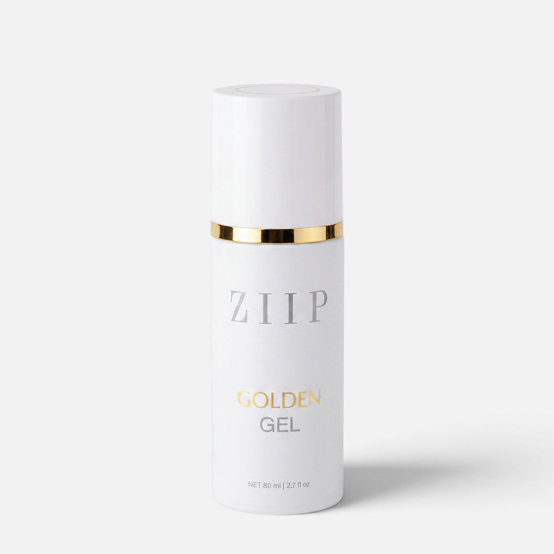 Shop Rescue Spa ZIIP Golden Conductive Gel in a white pump bottle with gold accents for skin firming and hydration.