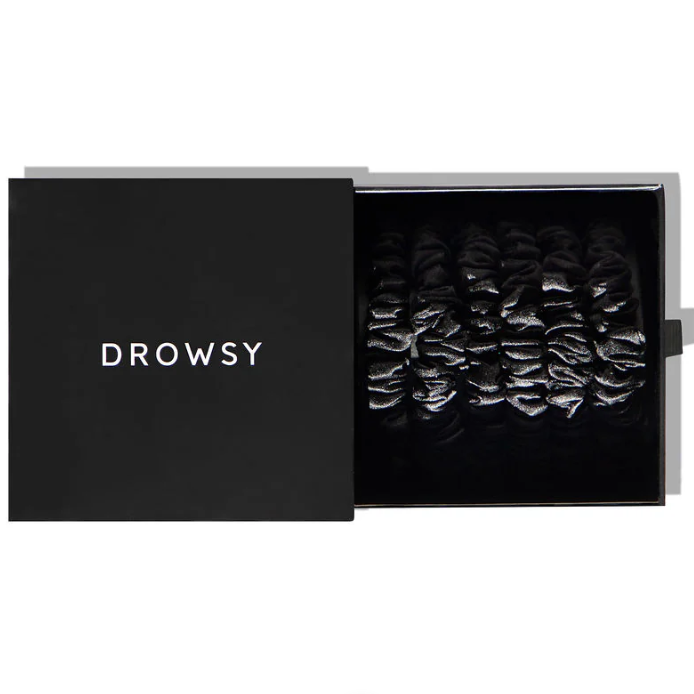 Skinny Scrunchie Set - Black Jade