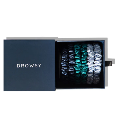 Skinny Scrunchie Set - Blue &amp; Green 6pcs