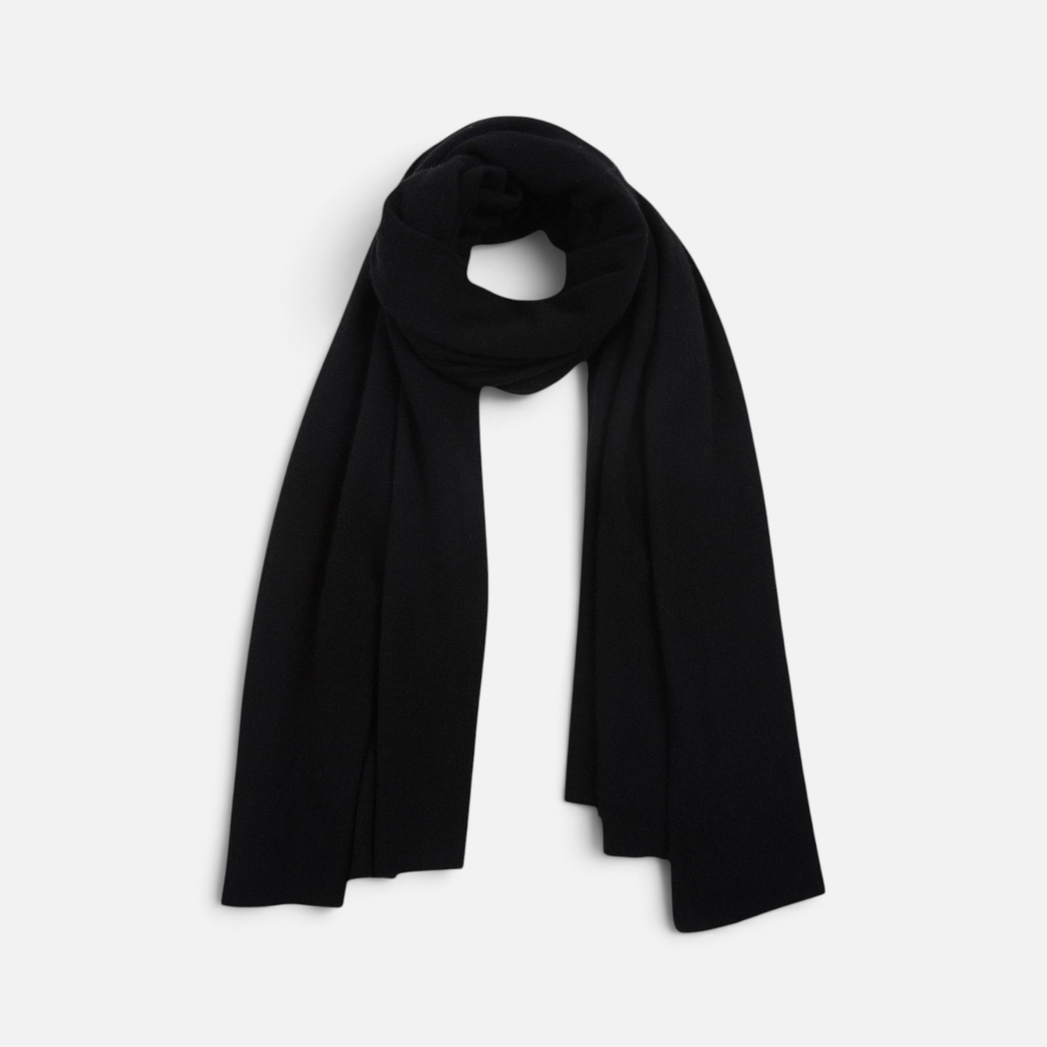Shop Rescue Spa black cashmere travel wrap, a soft and versatile unisex knit scarf or lightweight blanket.