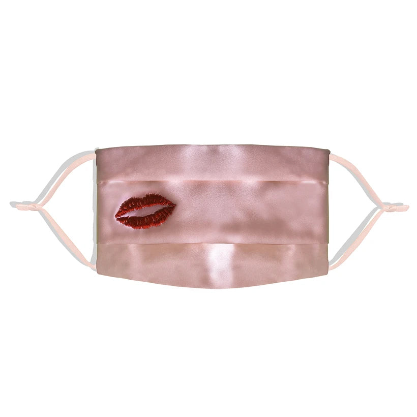 Silk Face Covering, Pink Kiss