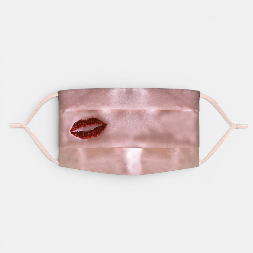 Silk Face Covering, Pink Kiss
