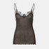 Shop Rescue Spa Richelieu dark shadow spaghetti top in ribbed Pima cotton with delicate lace trim