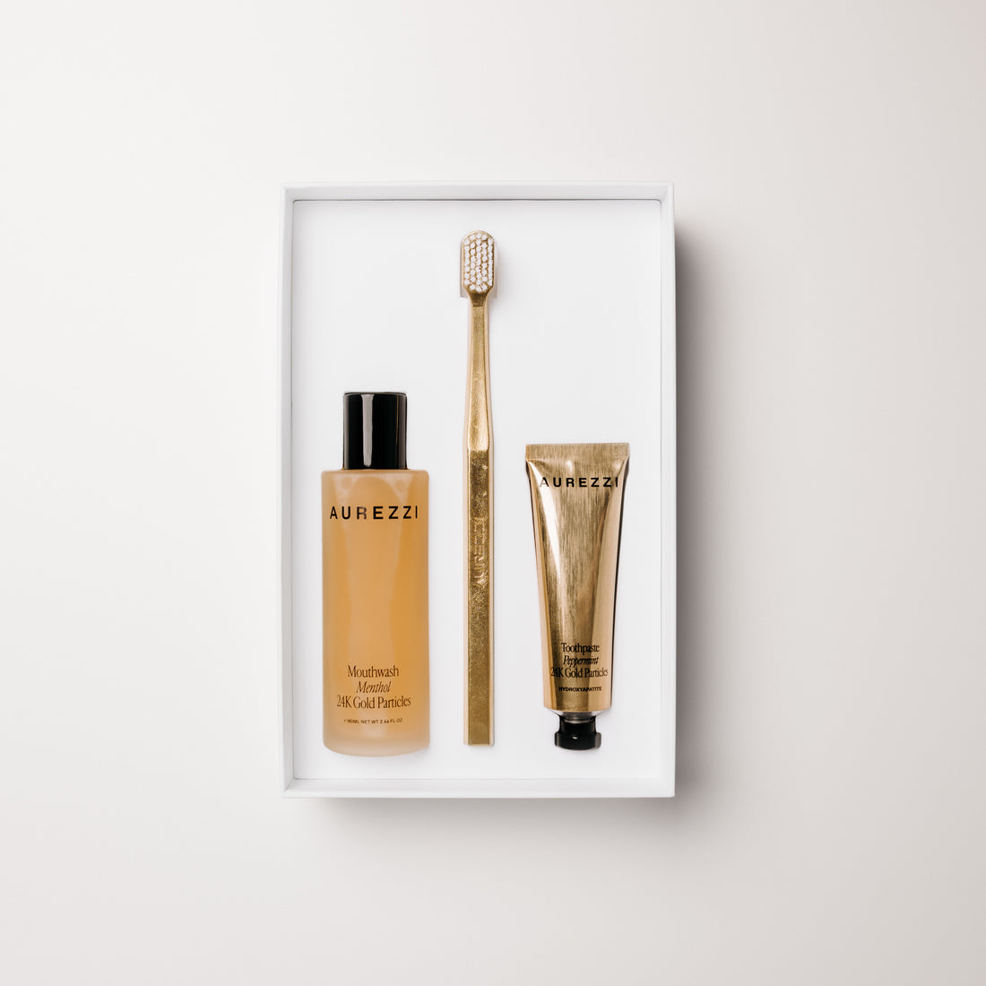 24K Gold White Bristles Travel Essentials