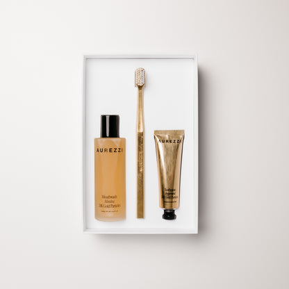 24K Gold White Bristles Travel Essentials
