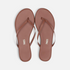 Shop Rescue Spa Foundations matte leather flip flops in cappuccino brown with a round toe and cushioned insole.