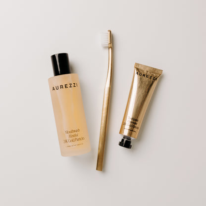 24K Gold White Bristles Travel Essentials