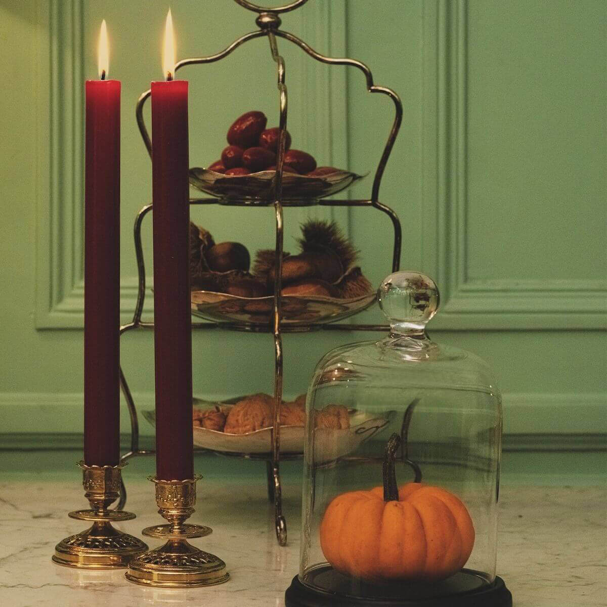 Gold Plated Chiselled Candlestick