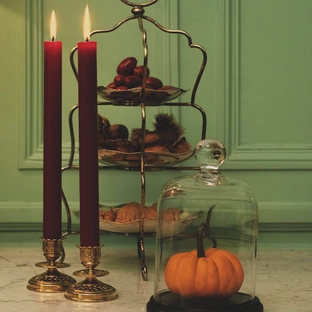 Gold Plated Chiselled Candlestick
