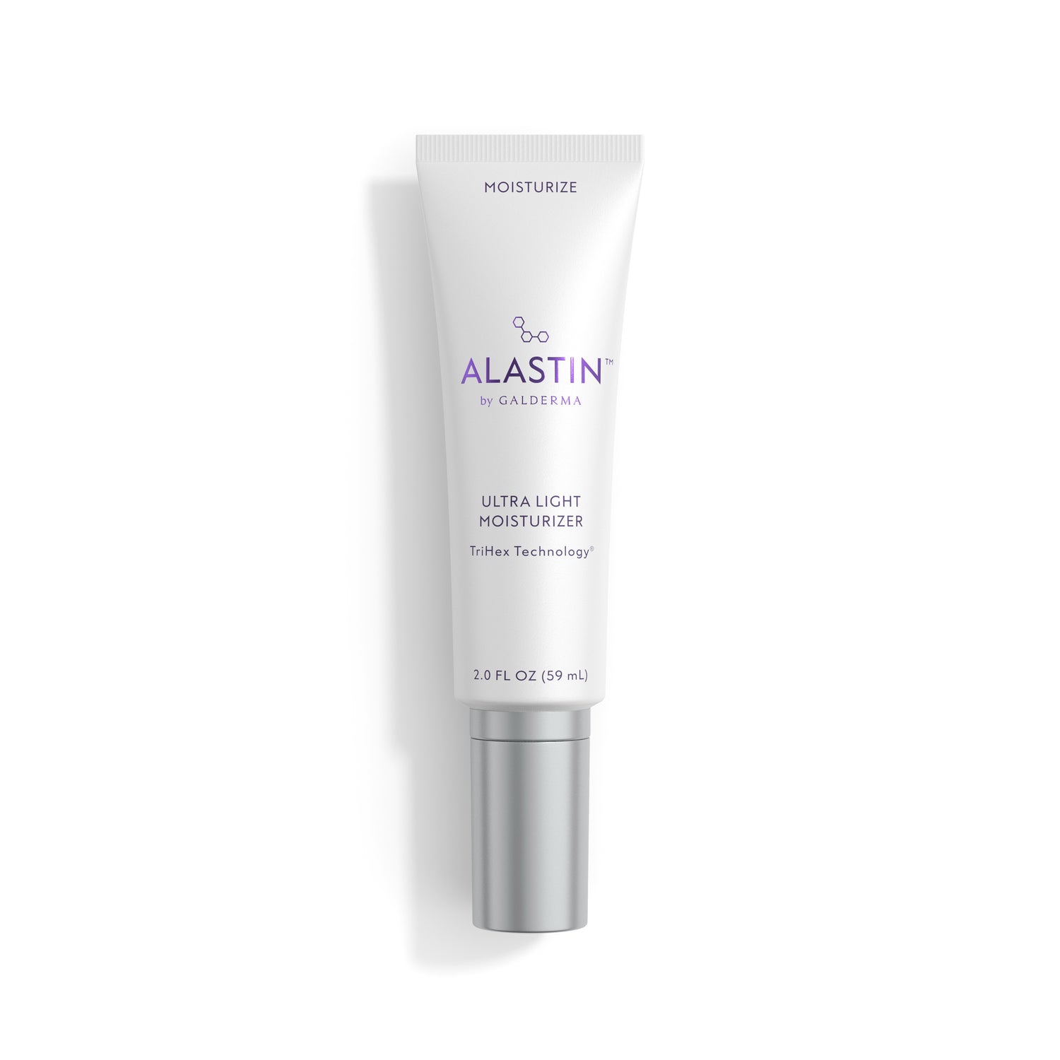 Alastin ultra light moisturizer tube on a white background.  Restorative Moisturizer with ceramides