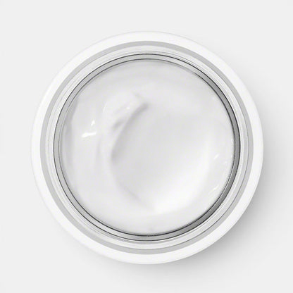 Open jar of Valmont Prime Renewing Pack displaying visible cream inside on a white background.