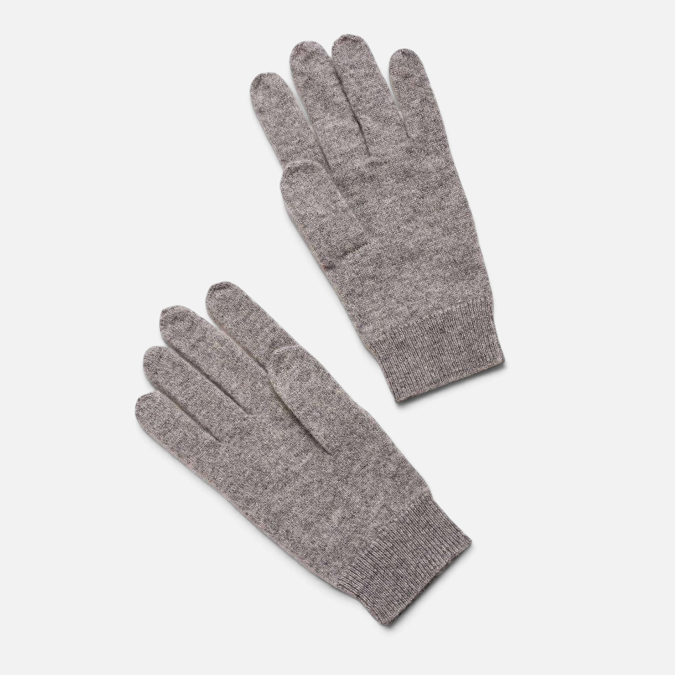 Shop Rescue Spa grey heather cashmere gloves with a soft knit texture for winter warmth.