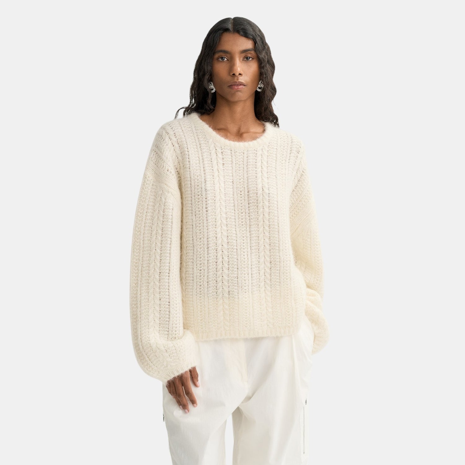Soft Goat Silk Knit Crewneck at Shp Rescue Spa