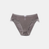 Shop Rescue Spa Richelieu briefs in taupe grey made of ribbed Peru-Prima cotton with delicate eyelash lace trim.