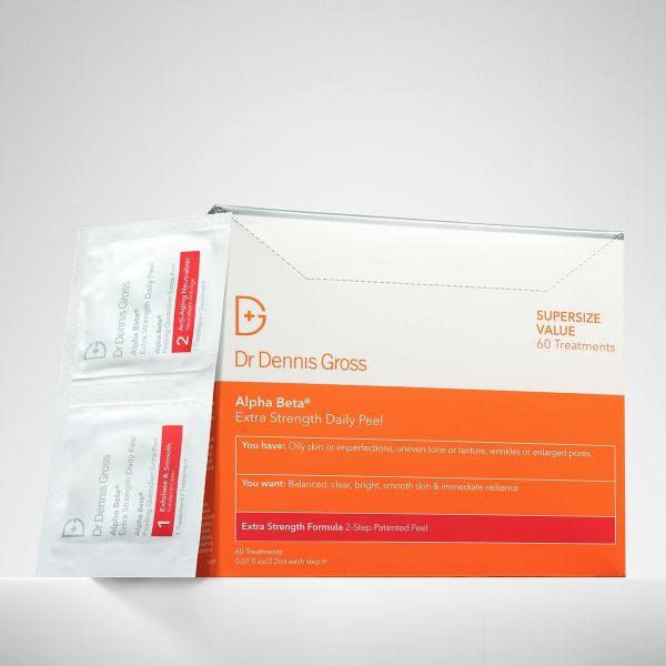 60 Two-Step Dr. Dennis Gross high quality Alpha Beta Extra Strength Daily Peel Pads.