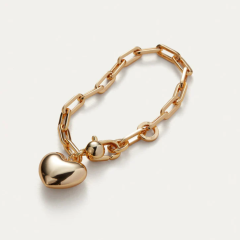 Puffy Heart Bracelet Gold