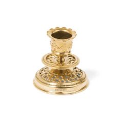 Gold Plated Chiselled Candlestick